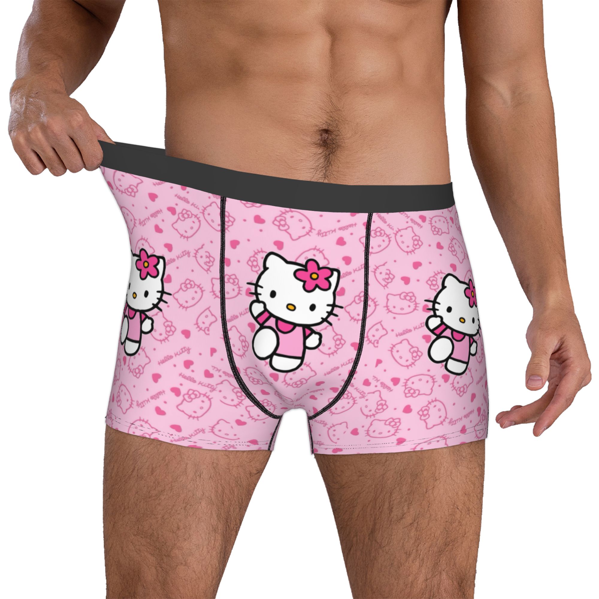 Boxer Shorts Modal - Mädchen Kätzchen Unterwäsche Bedruckte Rosa Kawaii