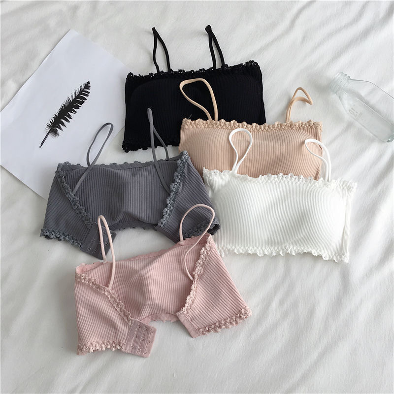 Suspender Tank Top - Damen Baumwoll-BH, weiblicher Tube-Top-BH, Damen-Hosenträger-Unterwäsche, schönes