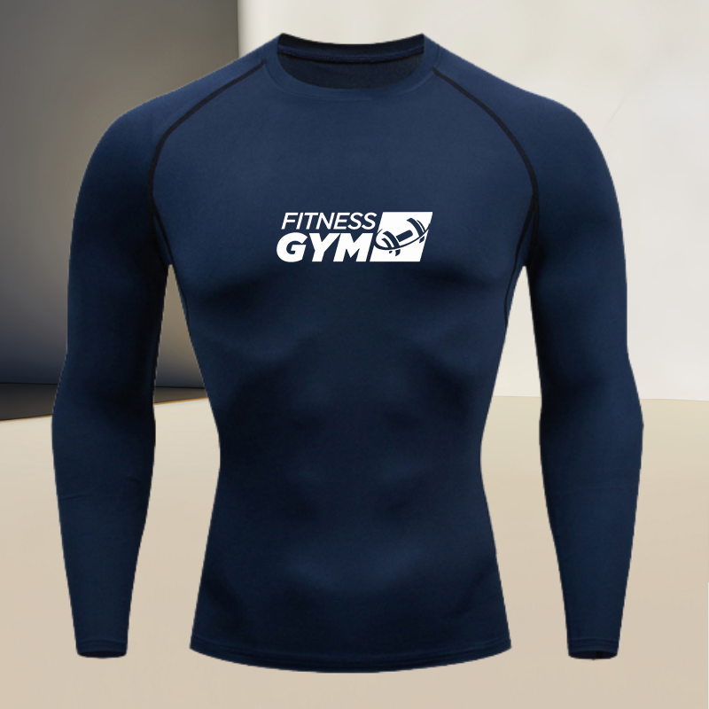 Base Layer Top - Herren Rundhals-Langarmshirt für Fitness-Workouts, Schnelltrocknend, Atmungsaktiv,